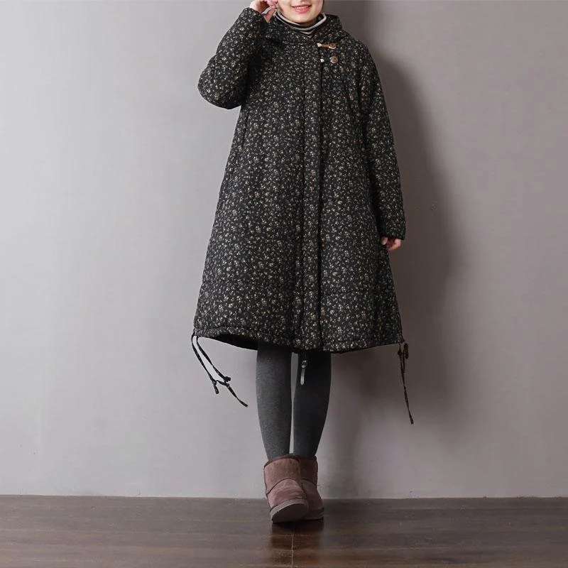 Luxury black print women parka oversize hooded winter Luxury pockets drawstring winter coats Lightweight Travel Coat Luxury black print women parka oversize hooded winter Luxury pockets drawstring winter coats Lightweight Travel Coat