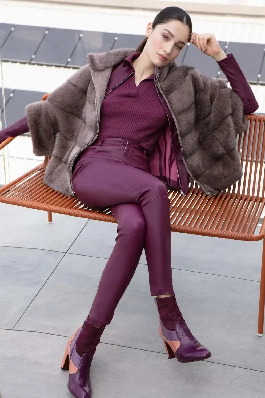 Mink jacket brown Oversized Wool Coat