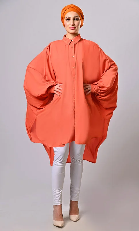 Vivacious Everyday Wear Flare Button-Down Tunic Elegant Satin-Lined Coat