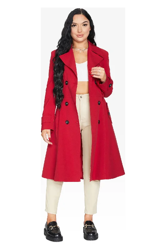 De La Creme Fashions Spring Summer Double Breasted Trench Coat Herringbone Jacket Checkered Jacket Solid Jacket