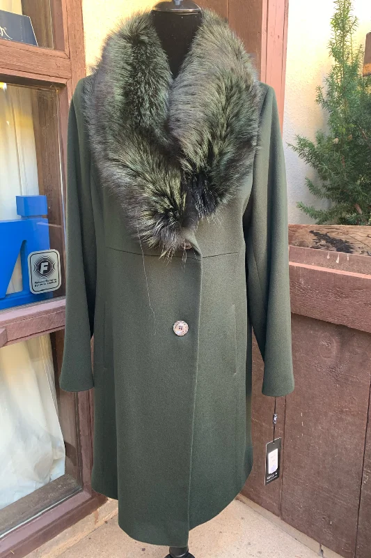 Mallia Wool Coat Vintage Suede Jacket