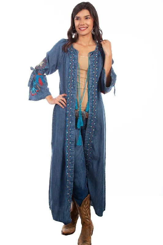 Scully Womens Denim 100% Cotton Dream Catcher Duster Lightweight Windbreaker