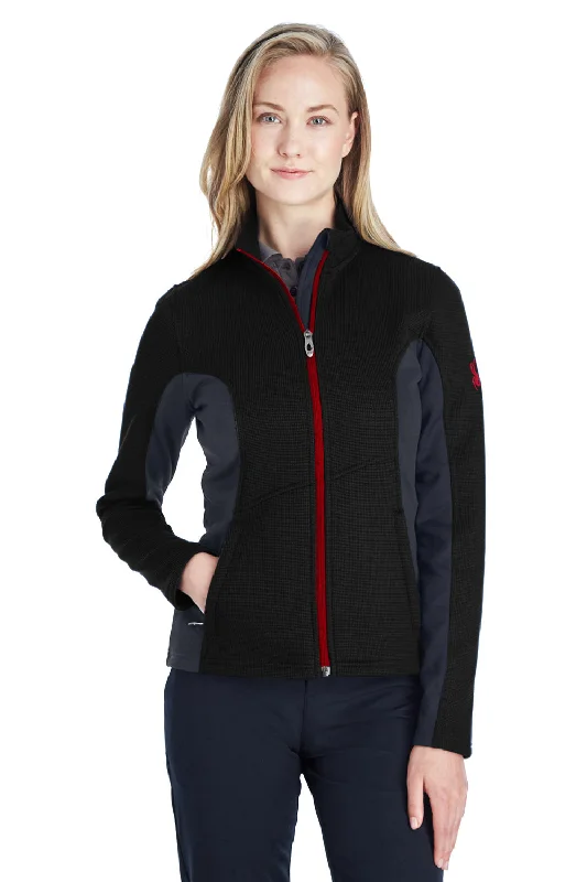 Spyder Womens Constant Full Zip Sweater Fleece Jacket - Black Fashionable Blazer Coat
