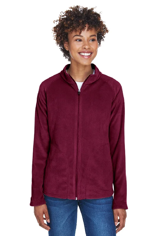 Team 365 Womens Campus Pill Resistant Microfleece Full Zip Jacket - Maroon Collared Pea Coat Team 365 Womens Campus Pill Resistant Microfleece Full Zip Jacket - Maroon Collared Pea Coat