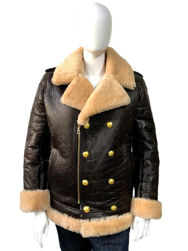 Women Sheepskin Double Breasted Jacket Style #4450 Sporty Zip-Up Jacket