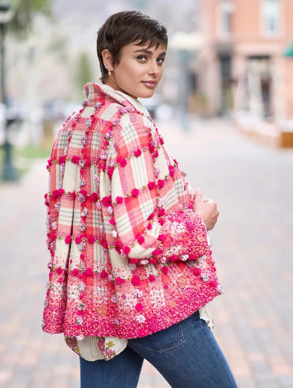 Zahra Floral Check Jacket Faux Fur Jacket Real Fur Jacket Shearling Jacket