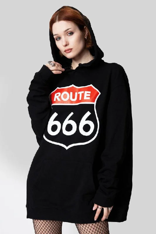 Route 666 - Oversize Hooded Sweat - Unisex Hoodie Sweatshirt Pullover