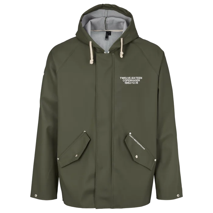 Twelve Sixteen Rain 100 W Zipper Olive Water Resistance 15,000 mm Sporty Zip Vest