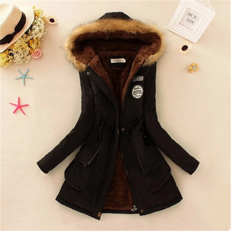 Women Coat Winter Parka Casual Outwear Military Hooded Coat Winter Jacket Women Padded Coats Woman Clothes FZ037 Lightweight Travel Coat