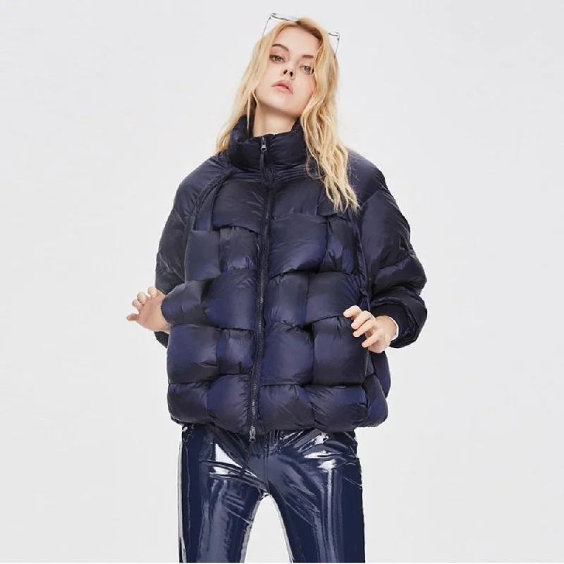 Women's Knitting Puffer Down Jacket Puffy Outdoor Vest
