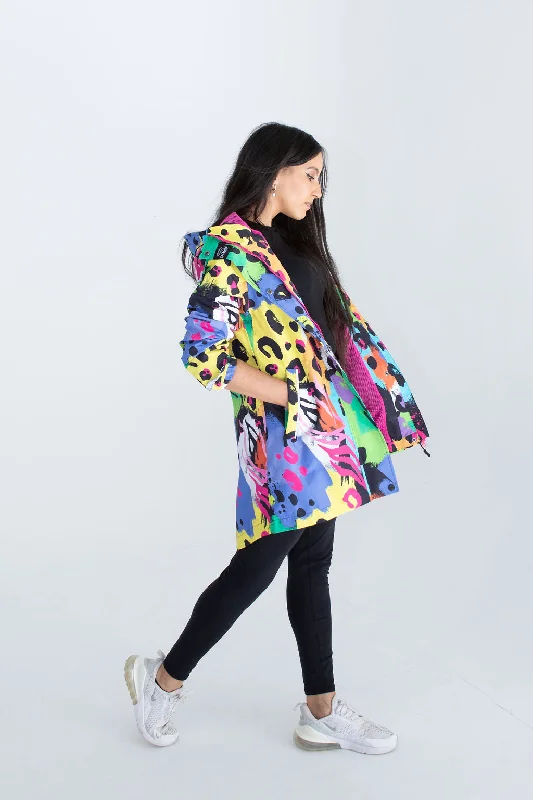 Neon safari mesh-lined parka All-Weather Raincoat