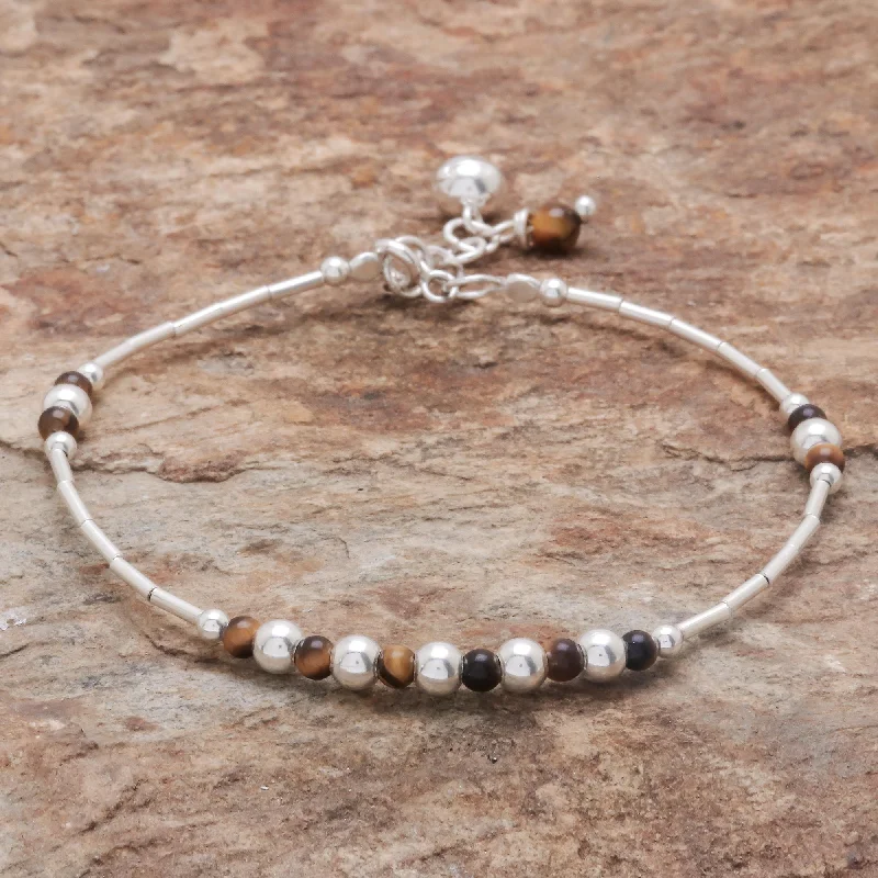 Trending Jewelry Now At Unbeatable Prices Earth Ring Tiger's Eye Beaded Bracelet from Thailand