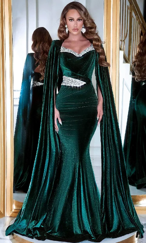 Portia and Scarlett PS23394 - Velvet Mermaid Evening Gown